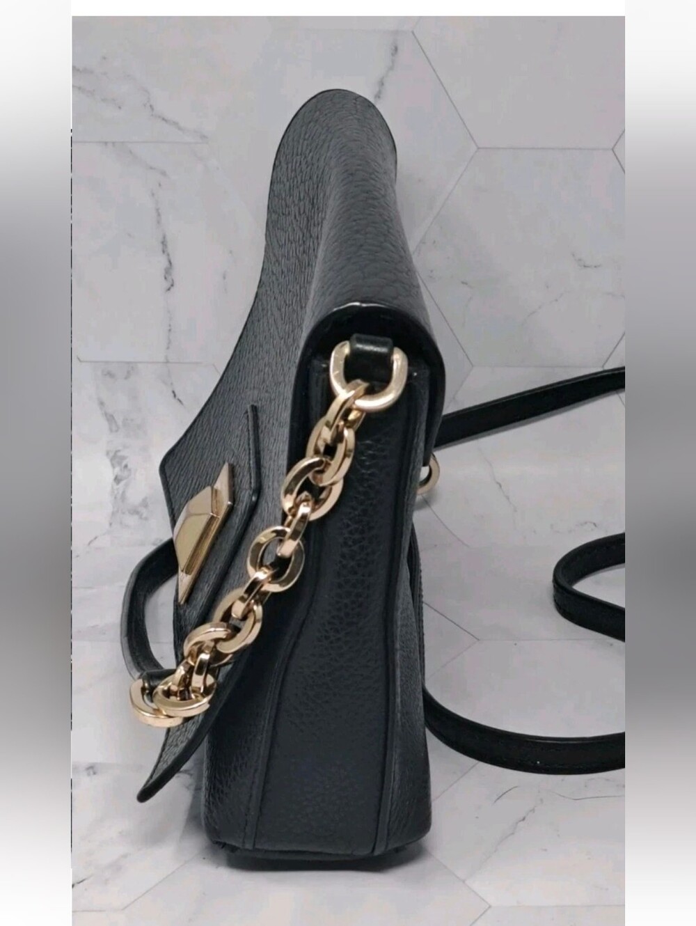 Furla Joanne Pebbled Leather  Bag - Black - Picture 2 of 10